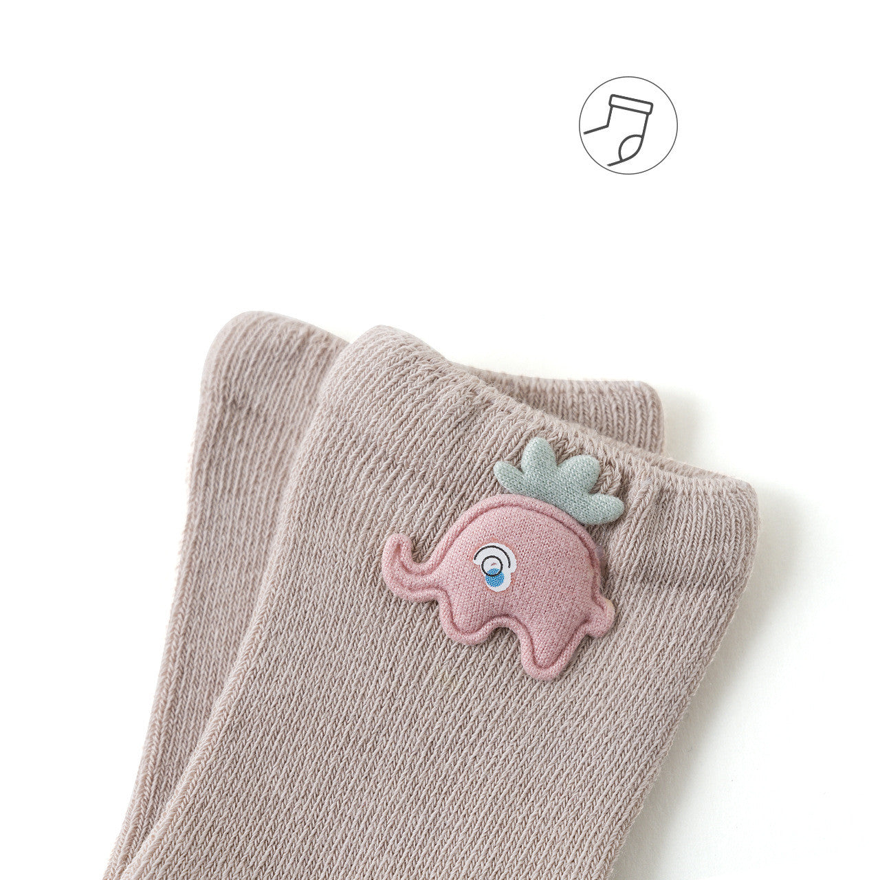 Cartoon Baby Elephant Socks In Tube Solid Color Cotton