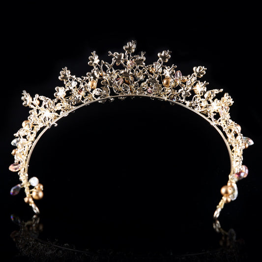 Fashion Ladies Alloy Baroque Crown Tiara
