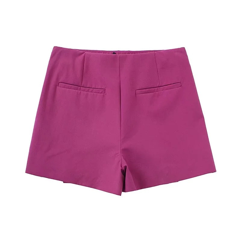 Vintage shorts med høj talje og slids foran til kvinder