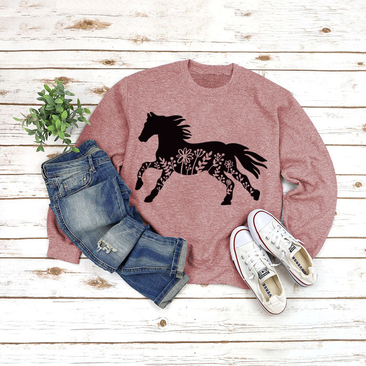 European And American Round Neck Jacket Long Sleeve Printing