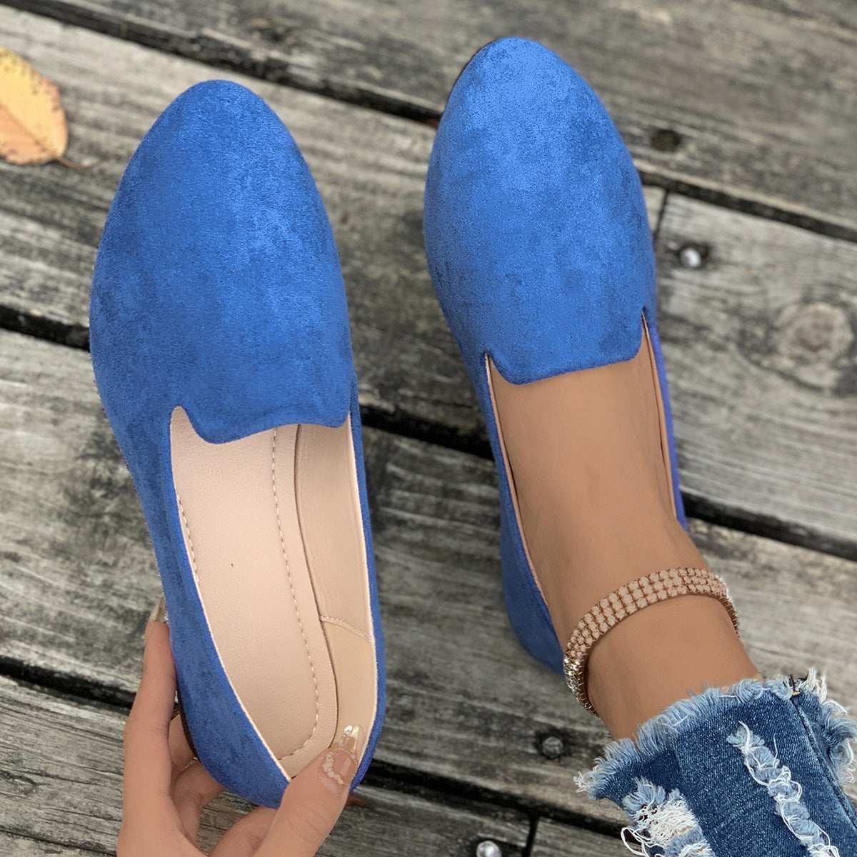 Women's Leisure Thin Shoes Low-cut Flat Round Head