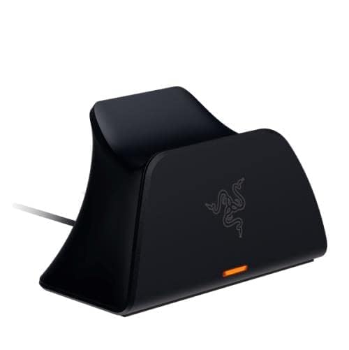 Razer snabbladdningsstativ – snabbladdningsstativ för PlayStation 5-kontroll (snabbladdning, böjd vagga, driven med USB, enhandsnavigation) midnattssvart