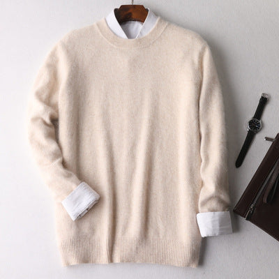 Autumn And Winter New Cashmere Men's Round Neck Loose Thick Mink Sweater