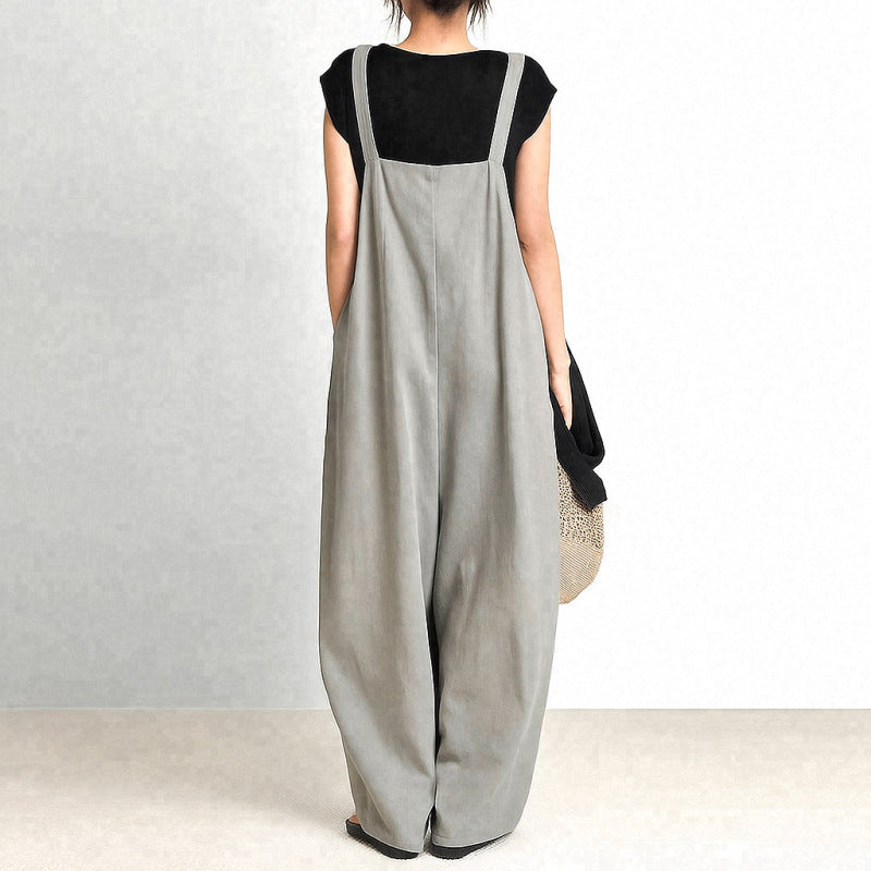 Japanese-style Rakuten Lazy Wide-leg Solid Color Overalls