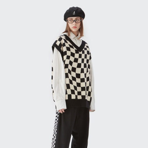 INF Men's Classic Plaid Black And Green Checkerboard