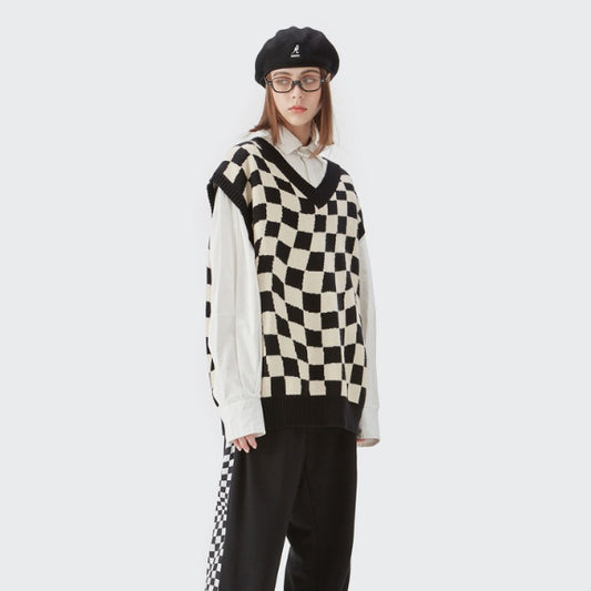 INF Men's Classic Plaid Black And Green Checkerboard