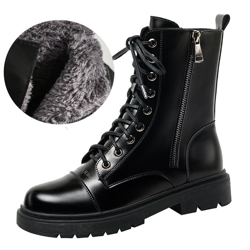 British style thick-soled spring and autumn single boots