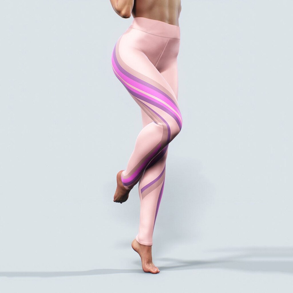 Digital printed sports cropped pants