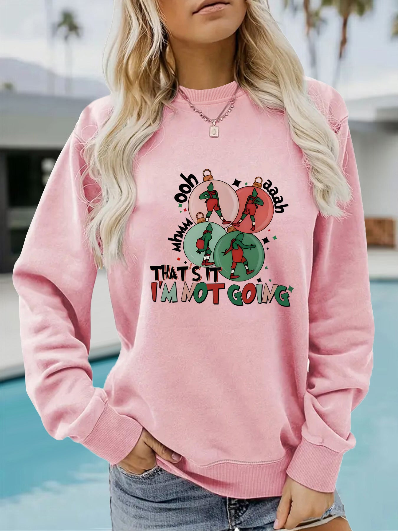 I'm Not GOING Pattern Printed Casual Hoodie
