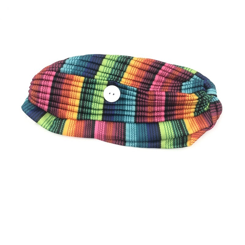 Colorful striped fabric hat