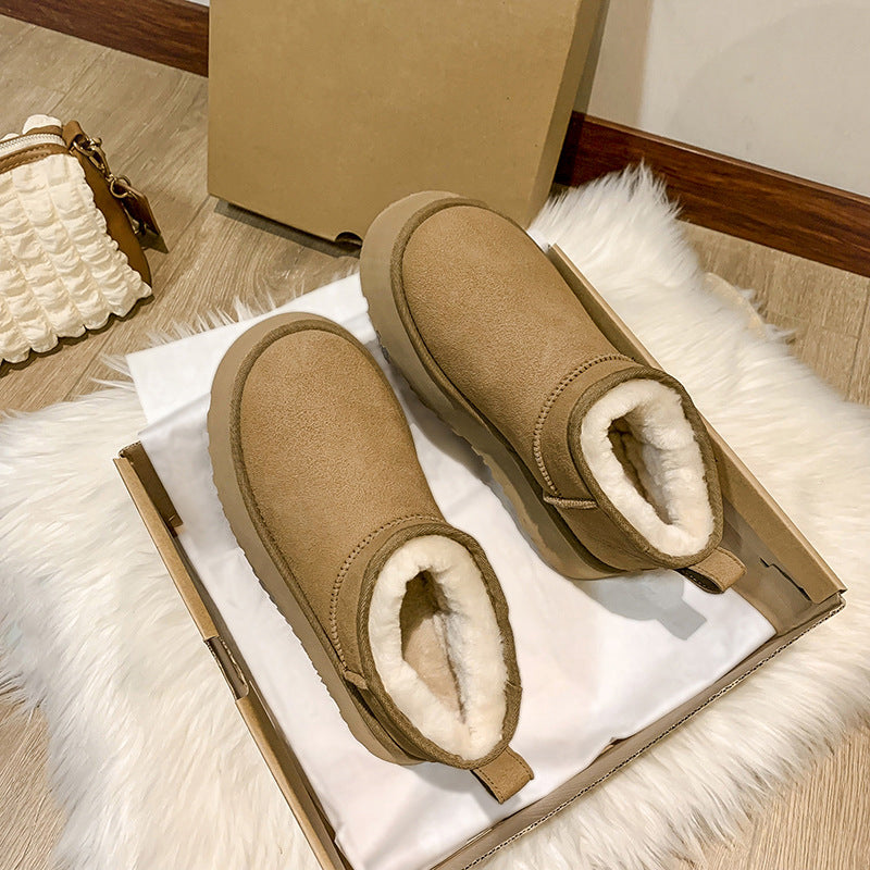 Women's Fashion Fur One Body Warm Short Boots