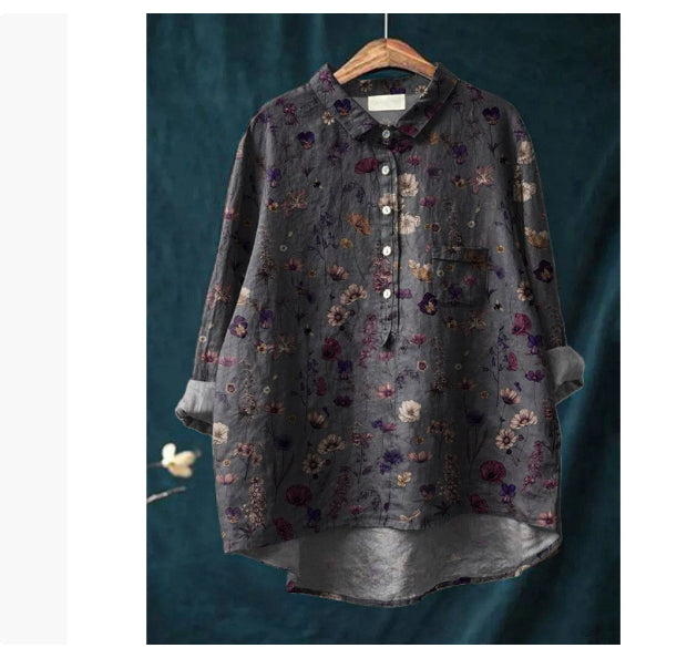 Animal Print Hawaiian Long Sleeve Shirt