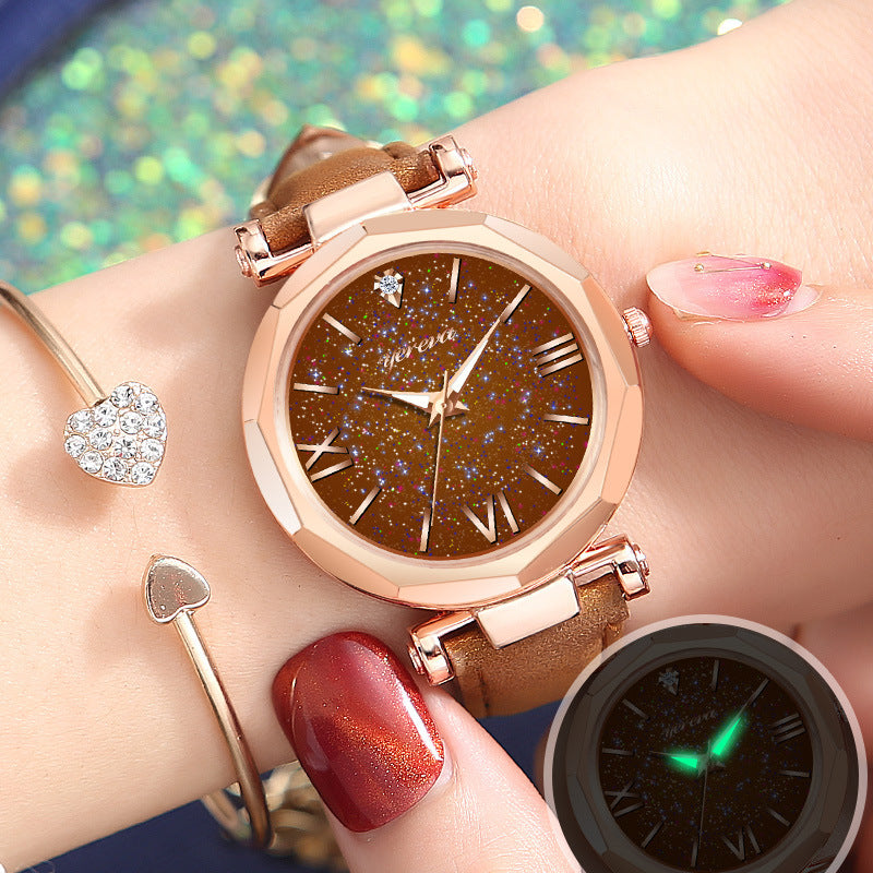 Luminous diamond star watch