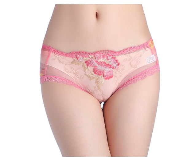 Womens Rose Lace Embroidered Flower Shorts