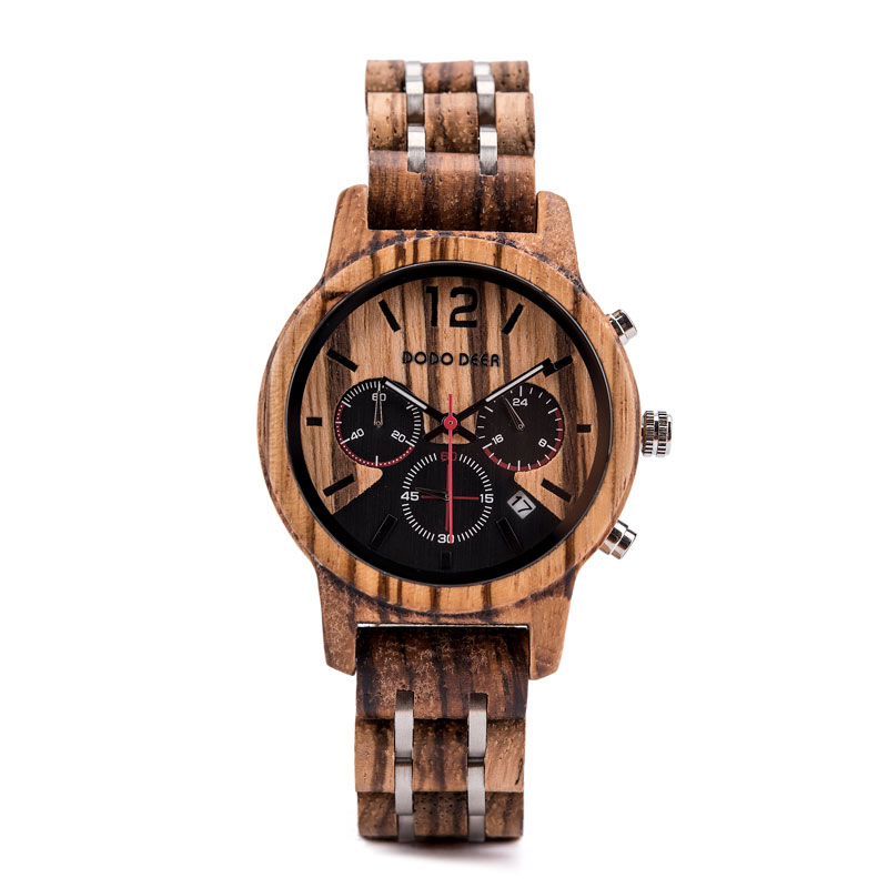 Men's casual wooden watch