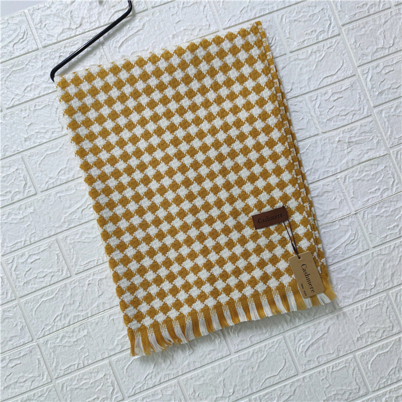 Imitation cashmere houndstooth scarf