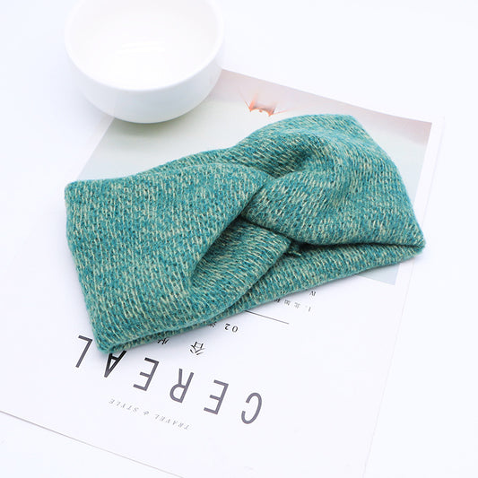 Autumn and winter wool cross hair band