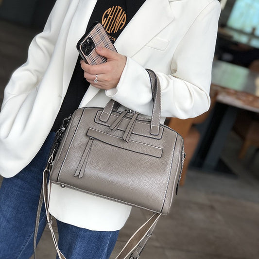 Elegant Boston Lychee Pattern Shoulder Messenger Bag