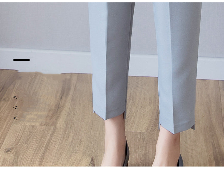 High Waist Cropped Chiffon Loose Straight Tube Trousers