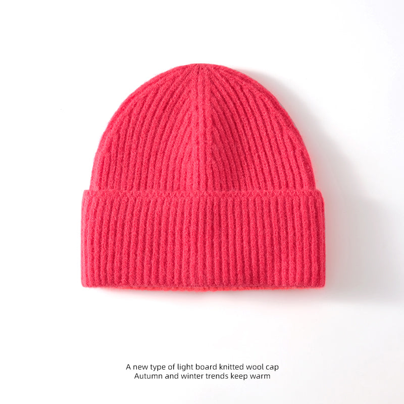 Fashion Solid Color Wool Hat Loose Warm