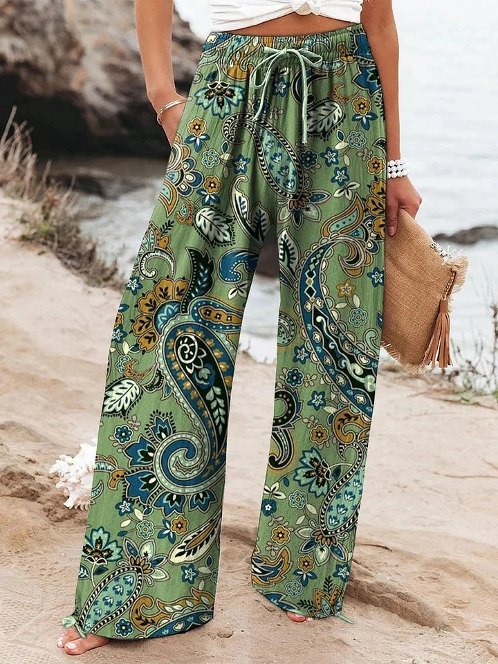 Ethnic Pattern Floral Print Casual Jumpsuit