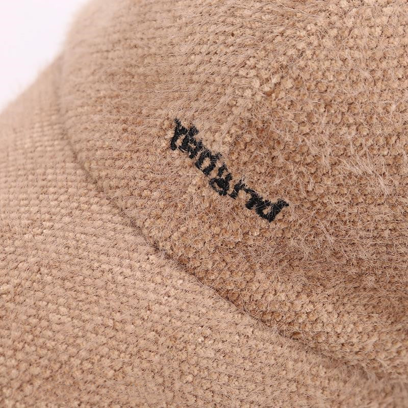 Women's Autumn And Winter Woolen Fabric Warm Letter Embroidery Hat