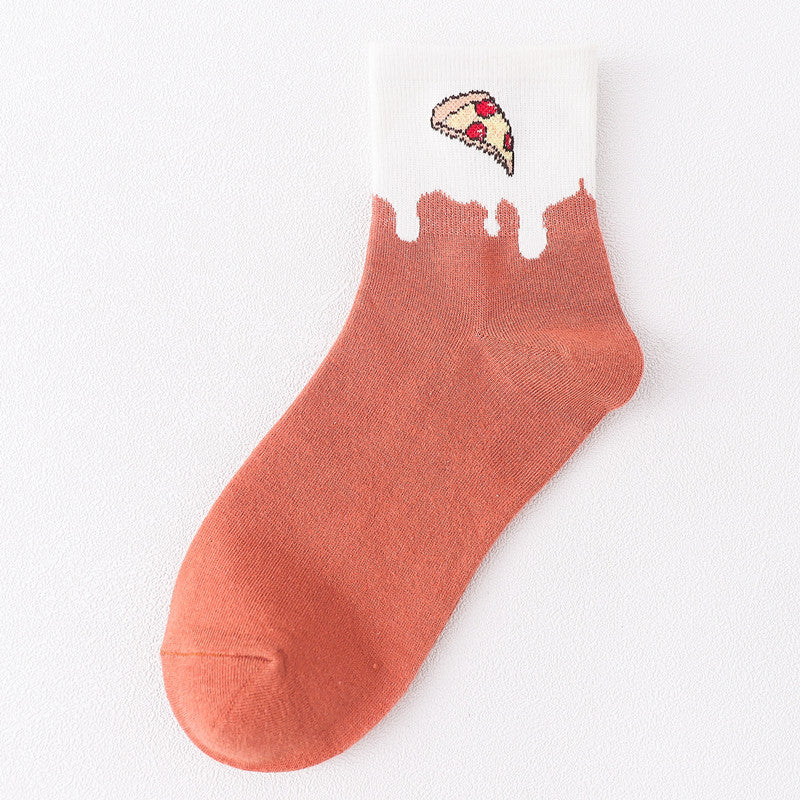 Sweet and cute color matching fruit short socks