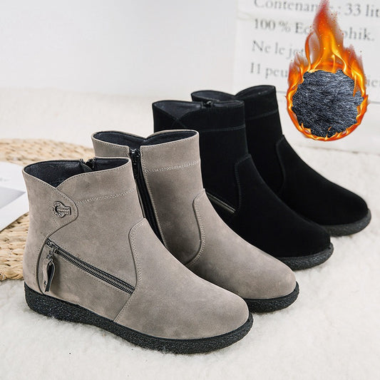 Large size side chain padded short boots cotton shoes