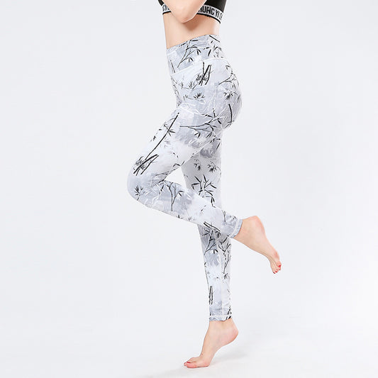 New fitness pants women's printed stretch tights