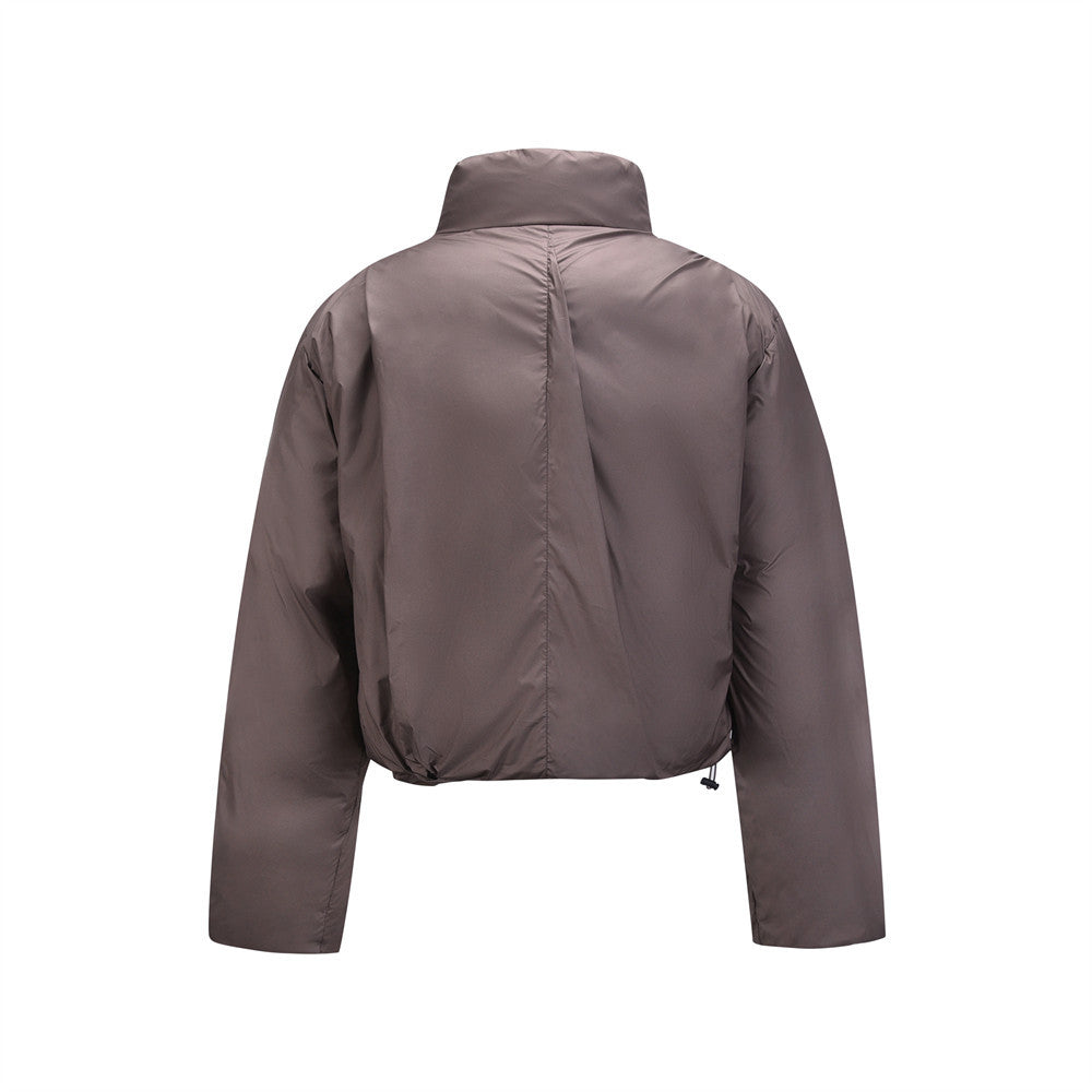 High-grade Solid Color Stand-up Collar Cotton-padded Coat Men's Winter Thickening
