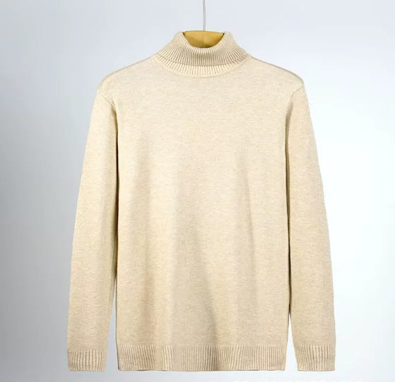High Collar Solid Color Slimming Pullover Fashion Casual Bottom Shirt