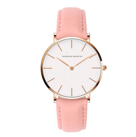 ladies simple watch waterproof Korean white belt student watch 36mm