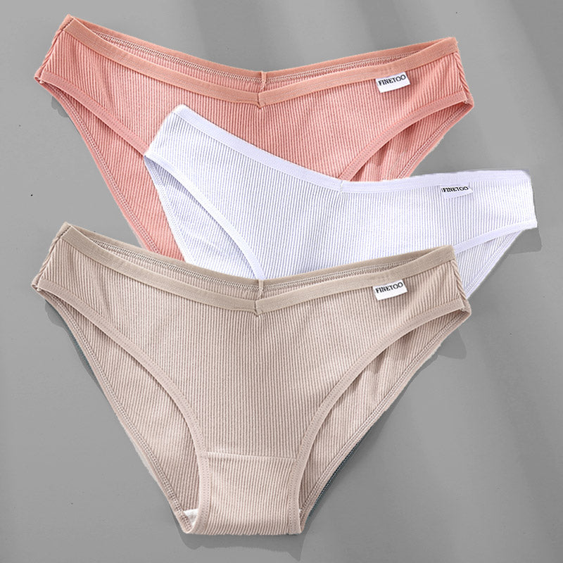 Cotton Panties Female Underwear Sexy Women Briefs  3PCS M-4XL