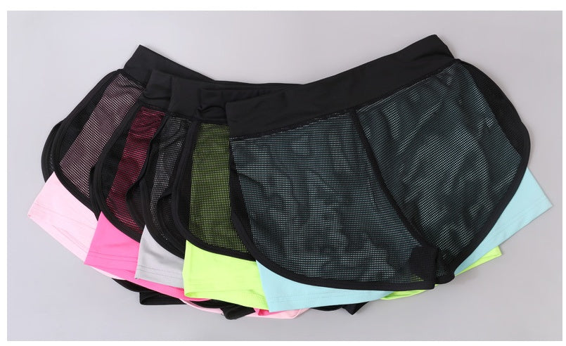 Mesh fake two yoga pants