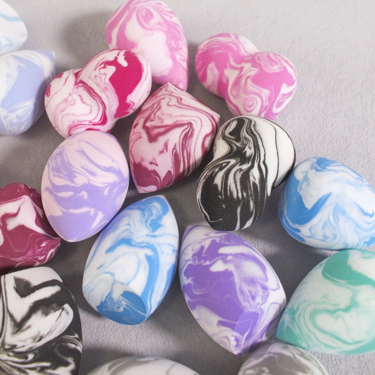 Waterdrop-shaped Beveled Two-tone Beauty Sponge