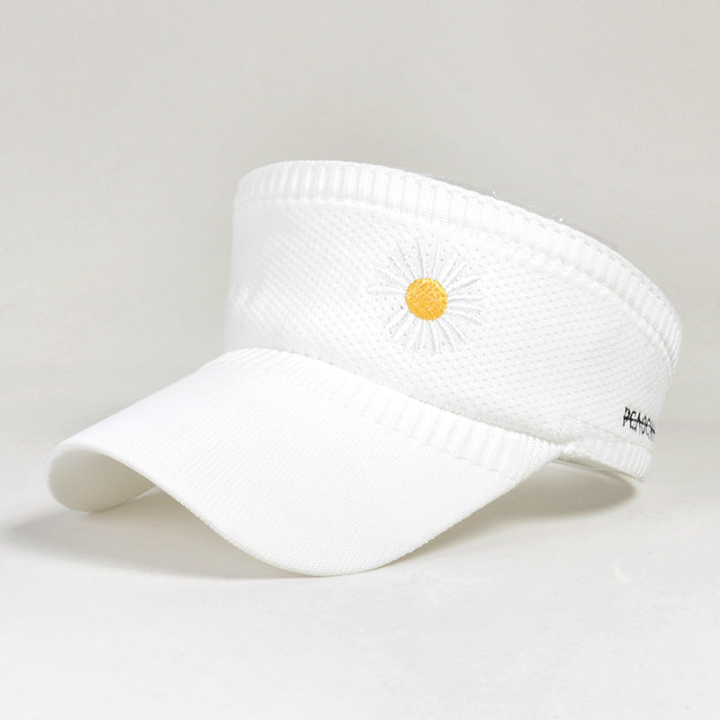 Women's Summer Small Daisy Baseball Cap Outdoor Sports Knitted Empty Top Sunscreen
