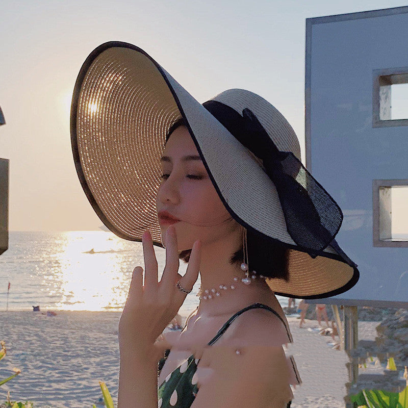 European And American Women's Large Brim Sun Protection Straw Hat