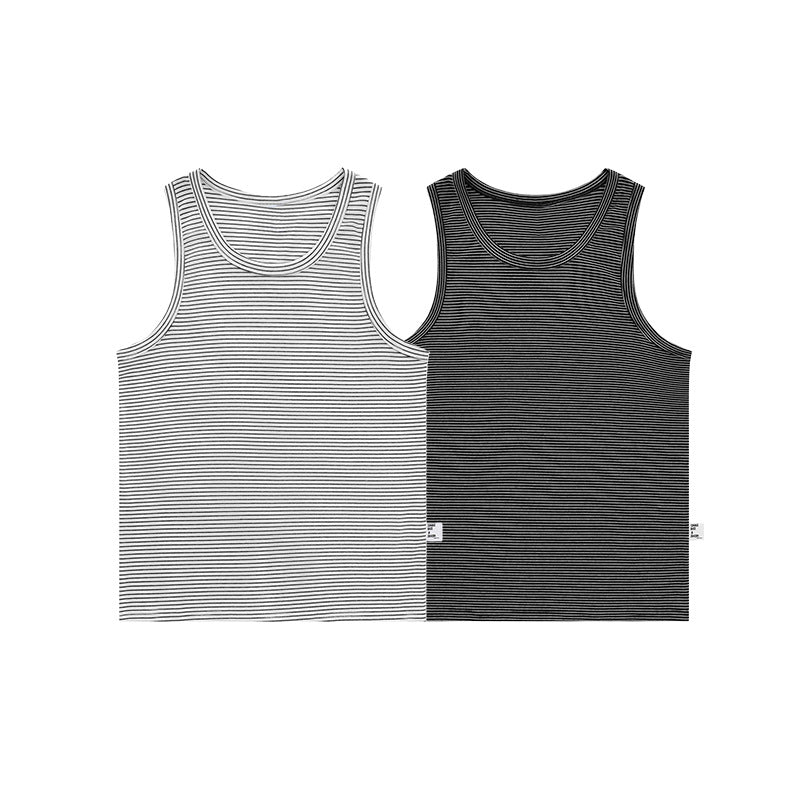 Striped Vest Short Sleeve Women's Loose Slimming Heavy Sleeveless