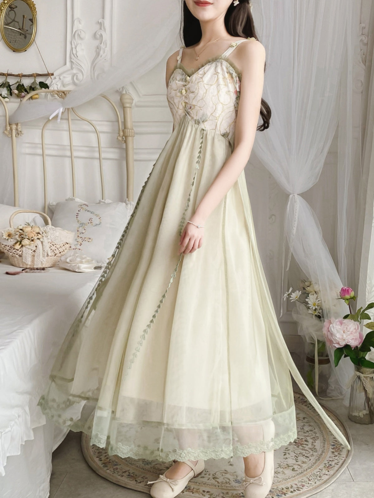 Dress With Super Fairy Lace Patchwork Mesh