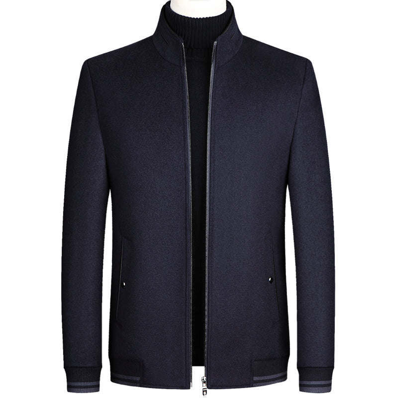 Men's Jacket Vertical Collar Thickened Autumn Woolen Jacket