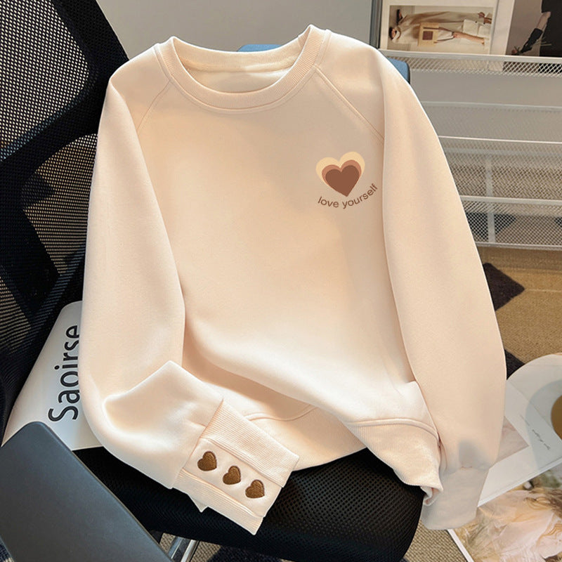 Loose-fitting Casual Pullover Base Layer With Fleece Lining For Warmth