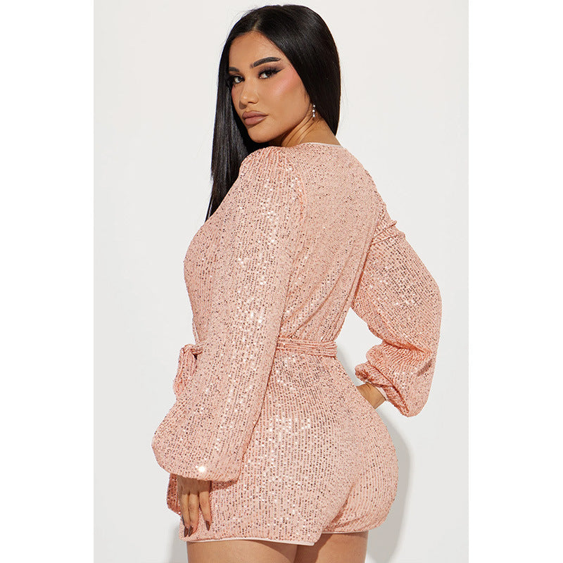 Sequin Fashion Personlige Kvinders Heldragt Shorts