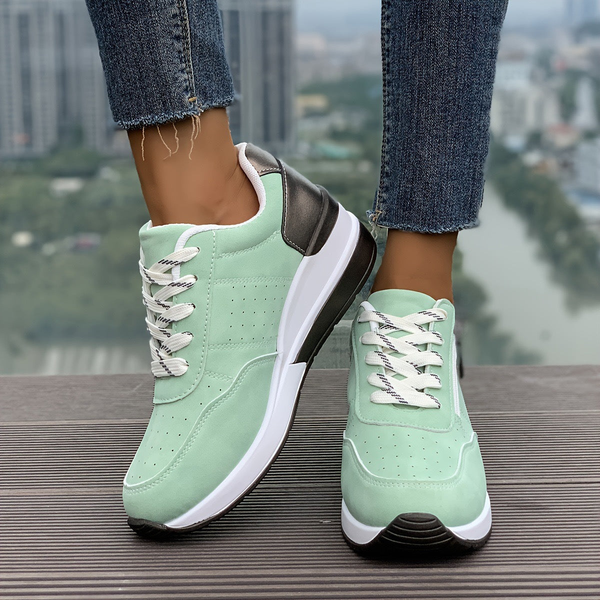 Women's Casual Sneakers With Thick Soles