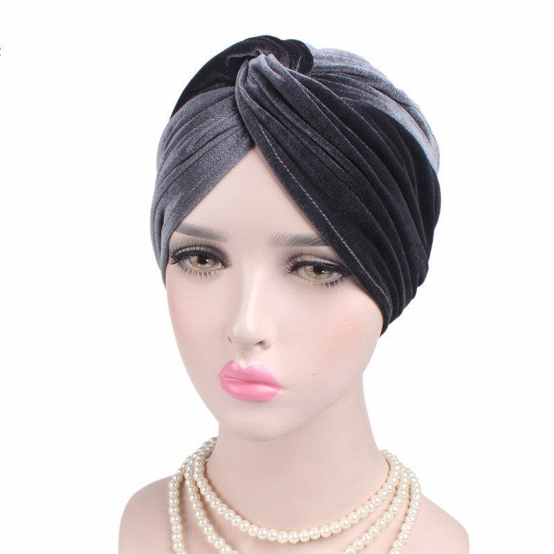 Velvet Stretch Tam-o'-shanter Cross Twist