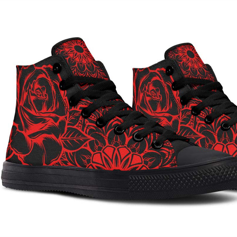 Men's And Women's Fashion Color Printing High-top Canvas Shoes