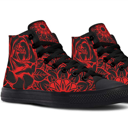 Men's And Women's Fashion Color Printing High-top Canvas Shoes