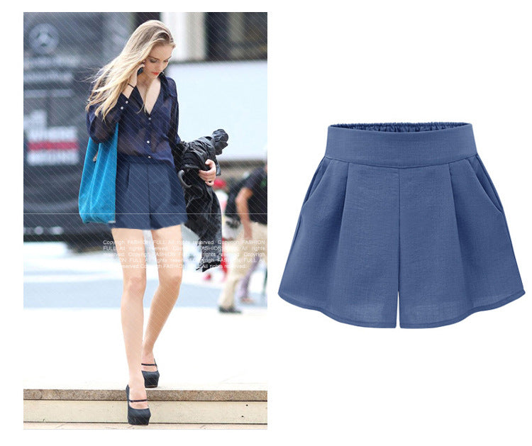 Three point high waist thin wide leg pants