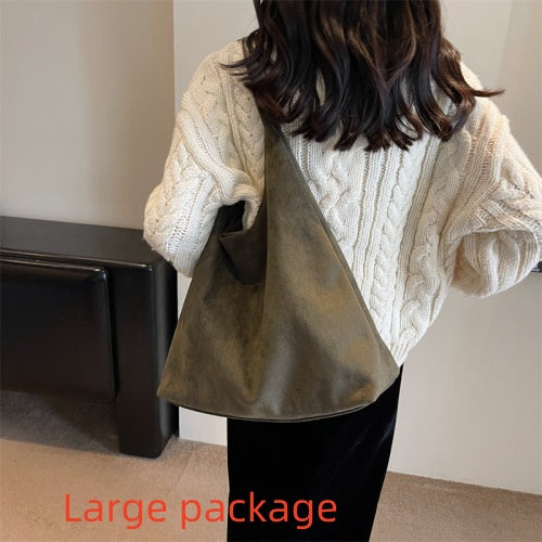 Retro Soft Suede Large Capacity Shoulder Bag