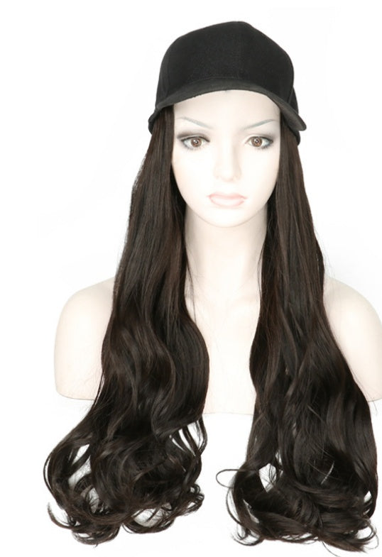 Hat wig one female wig female long hair natural fashion long curly hair big wave