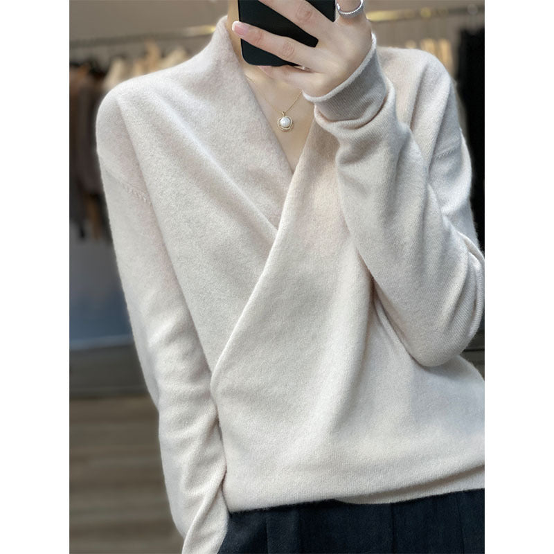 Pure Wool V-neck Women's Sweater